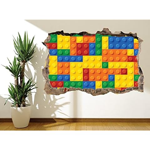 3D Building blocks toy bricks wall sticker wall mural (12345617) 3d (30cm x 20cm) Cover