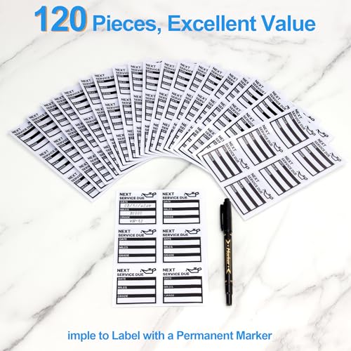 Image of for Oil Change Sticker Static Cling, Clear Stickers 120 Pcs 2 inchx 2 inch Next Service Due Sticker for Windshield, Easy to Peel with No Residue for Car Auto Vehicle Window (Grey)