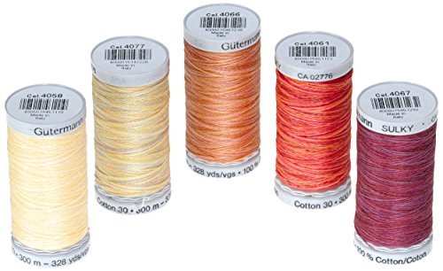 Set de hilos Gütermann para máquina bordado 30 - Amarillo/Rojo miniatura 4