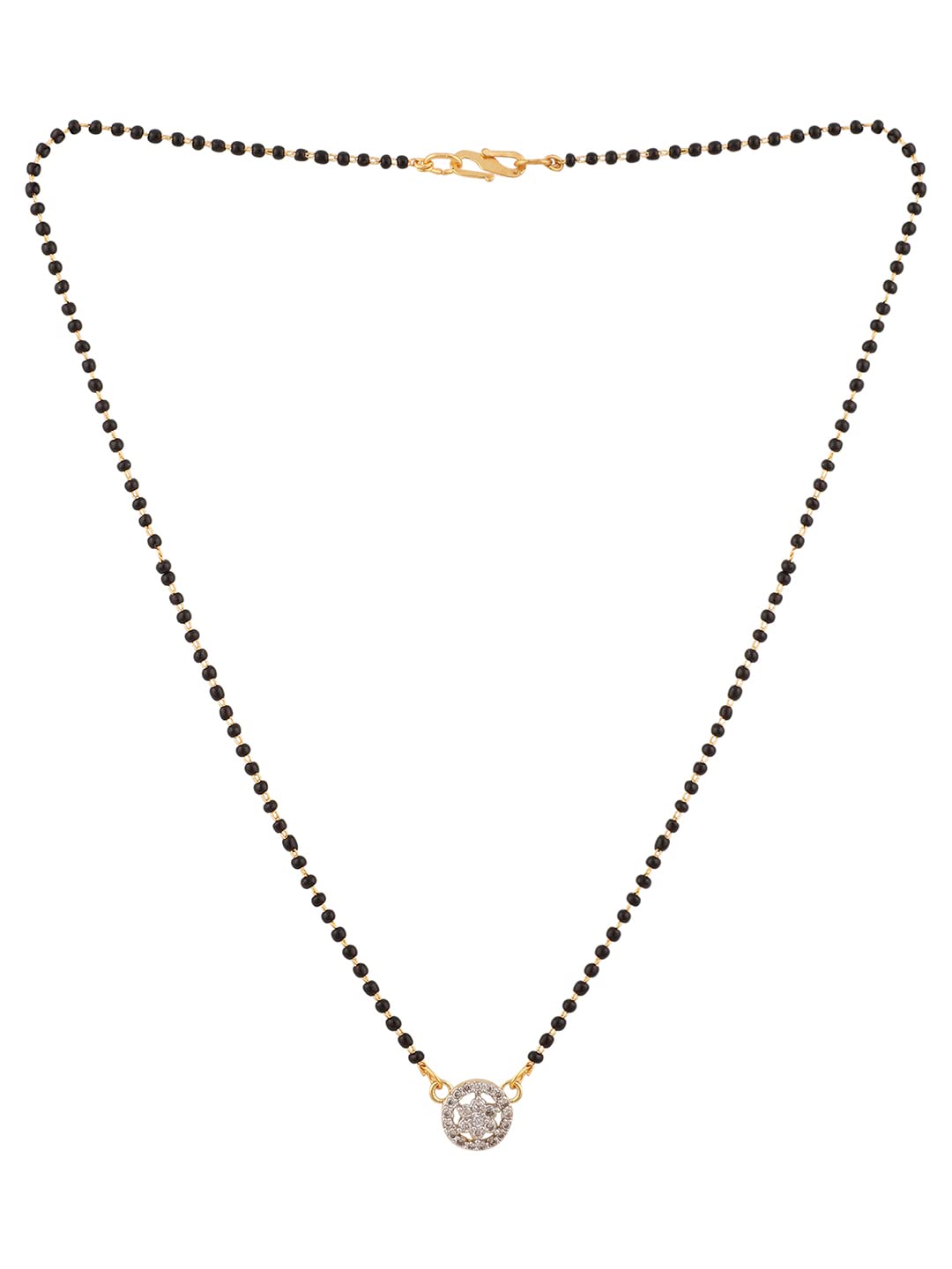 Gargish Traditional Marriage Wear Gold Plated Mangalsutra for Women Black Beads Necklace | Pendant with Chain For Women (Black) (B0BTMG4TKJ) Amazon Price History, Amazon Price Tracker