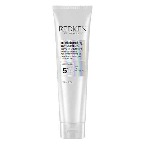 Acondicionador sin enjuague con concentrado adhesivo ácido de Redken - Tratamiento de reparación del cabello para cabello débil y dañado, construcción y fortalecimiento de la unión, suaviza y
