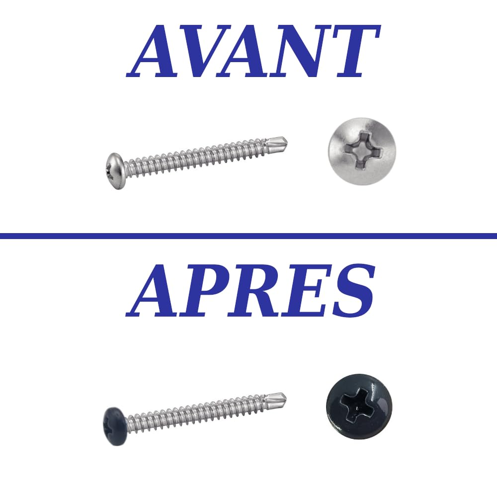 Set di 1000 viti autoperforanti, 4,8 x 25 mm, testa CILINDRICA PH colore a scelta in acciaio zincato