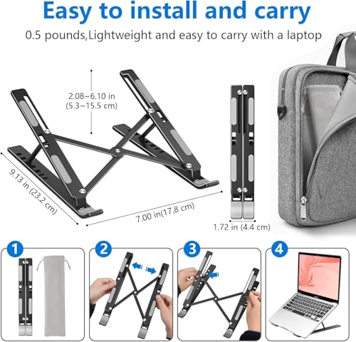 Image of Giftana 7 in 1 Laptop Bag & Laptop Stand Set with Personalized Diary, Pen, Keychain, Card Holder & Mobile Stand, Customized Corporate Gift for Employees, Husband, Welcome Kit for Men & Women (Black)