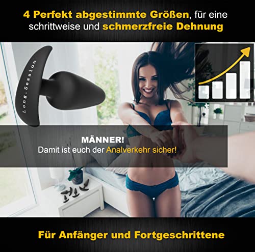 Analplug Set aus hautfreundlichem Silikon, DAS ORIGINAL Buttplug Set für Frauen und Männer, Anal Plug als Analspielzeuge für Anfänger und Fortgeschrittene, Butt Plυg anal Toy, Analplugs, Analdehner