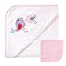 Luvable Friends Hooded Towel and Washcloth, Pink Birds