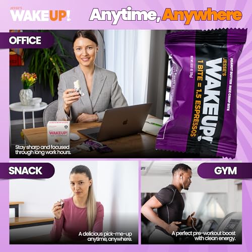 Image of WAKEUP! Caffeinated Peanut B Bites, 1.5 Espressos, Gluten Free, 8 Pack