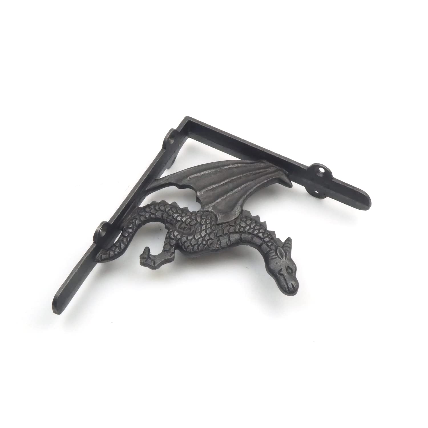 Pair of Winged Dragon Cast Iron Shelf Brackets - (150mm x 180mm)