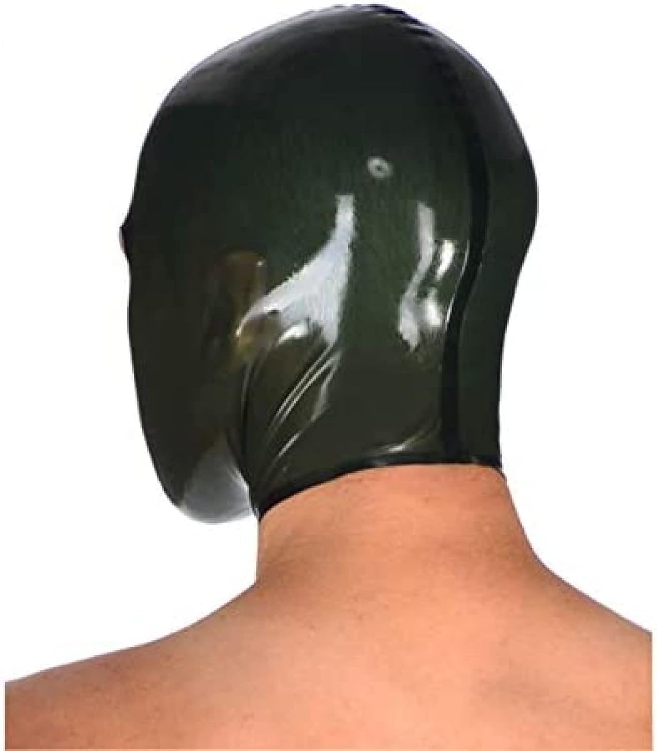 ブラウン ラテックス マスク ラバー ヘッド ユニセックス フード パーティー用 ユニーク ウェア,グリーン、ブラウン,小さい