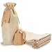 Sparkle and Bash 12 Pack Burlap Wine Bottle Gift Bags, Brown Reusable Drawstring Covers with Tags for Holiday, Birthday & House Warming, 14 x 6 in