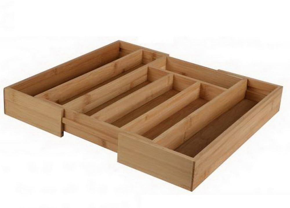 URBAN LiVING Range-​couverts extensible en bambou 37 x 42 x 5 cm