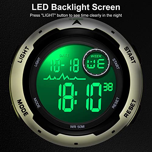 Findtime Men's Digital Watch 50M Waterproof Tactical Watch Backlight Stopwatch Alarm 12/24H Sport Outdoor Wrist Mens Watch #TOP1