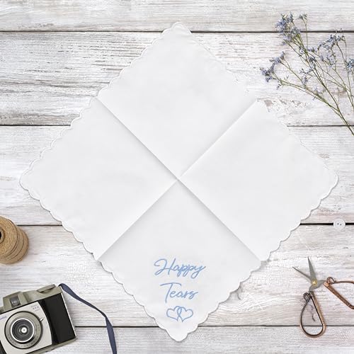Image of Mother Of The Bride Gifts Something Blue For Bride On Wedding Day Handkerchief