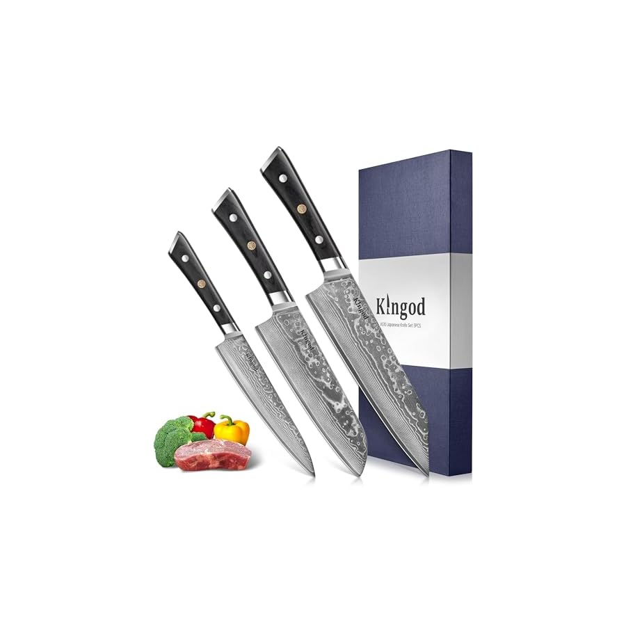 KINGOD-Japanese-Damascus-Chef-Knife-Set-VG-10-Steel-66-Layers-Precision-Kitchen-Knives-Rust-Corrosion-Resistant-Ergonomic-Rosewood-Handles-3-Piece-Set-Ideal-for-Home-Pro-Chefs KINGOD Japanese Damascus Chef Knife Set 3 Piece - VG10 Steel, 67 Layers, Precision Kitchen Knives, Rust & Corrosion Resistant, Ergonomic Rosewood Handles, Ideal for Home & Pro Chefs