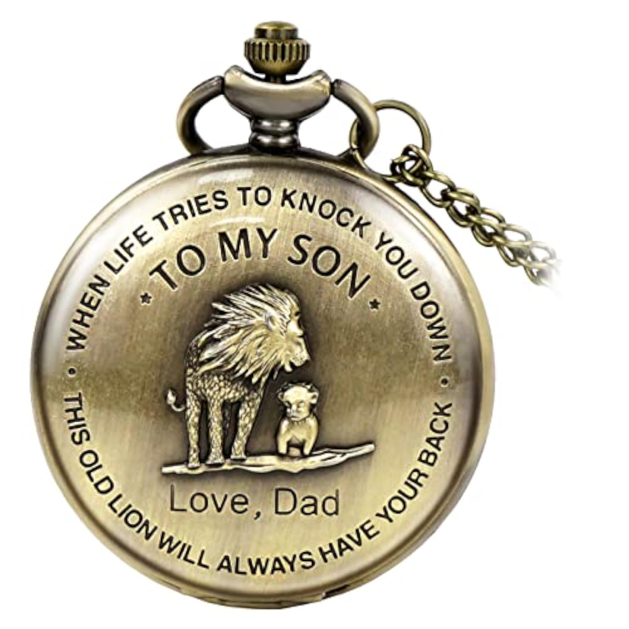 Engraved Pocket Watch Gift for Son from Dad, Birthday Memories