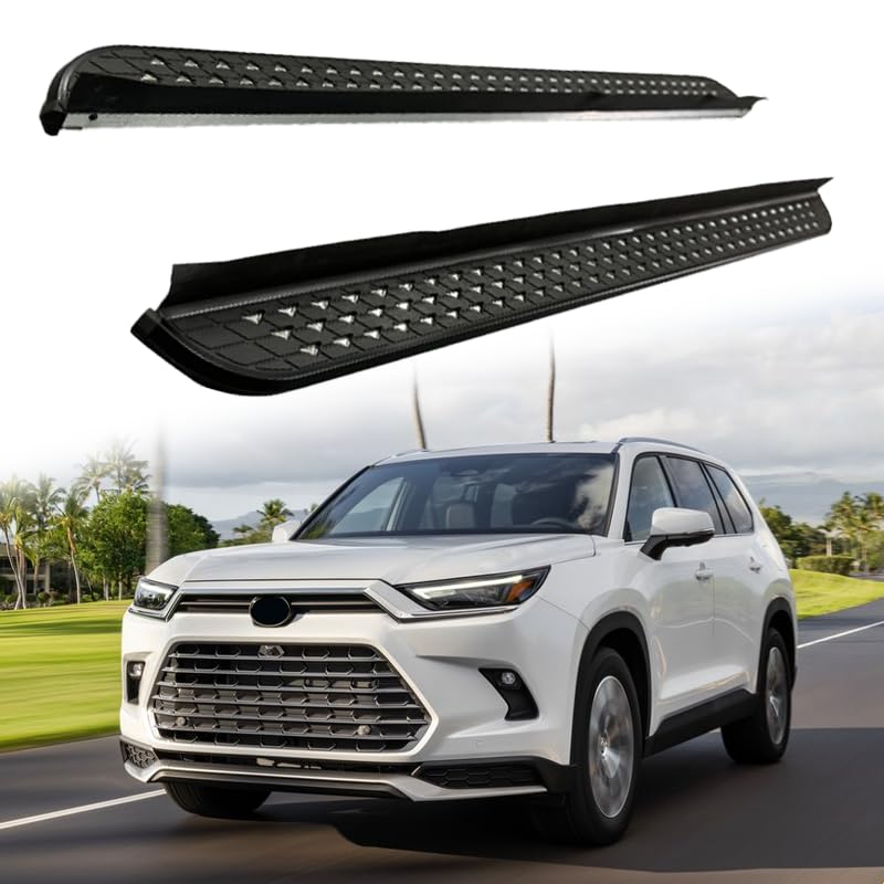 2Pcs Running Boards Side Steps Pedal Nerf Bars Fits for Toyota Grand Highlander 2024 2025 Black Nerf Bar