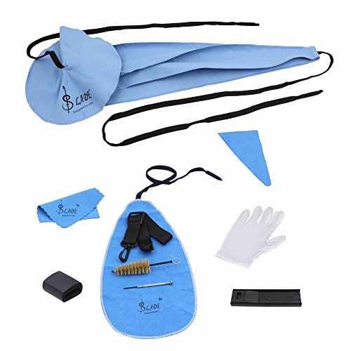 Mowind 10-In-1 Saxophone Cleaning Care Kit Belt Thumb Rest Cushion Reed Case Mouthpiece Brush Mini Screwdriver Cleaning Cloth Gloves #TOP3