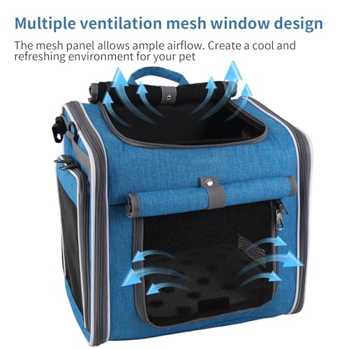Cesta para perros de bicicleta y mochila de transporte ventilada para viajes 8
