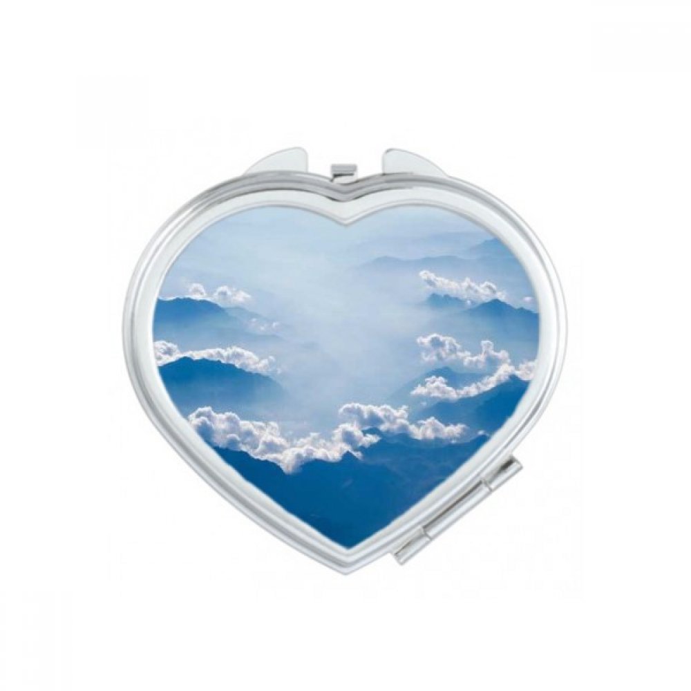 Miroir de poche portable pour corriger le maquillage partout - Petit miroir compact coeur