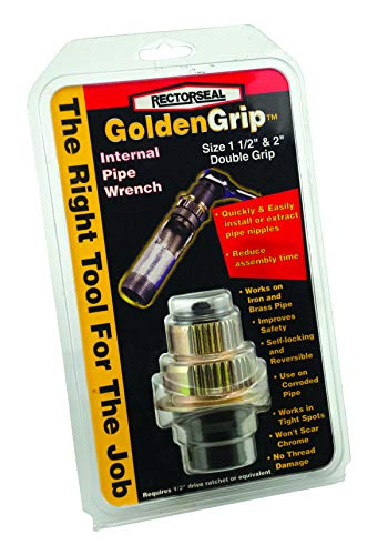 Rectorseal 97253 Double 1.5-Inch/2-Inch Goldengrip Internal Pipe Wrench
