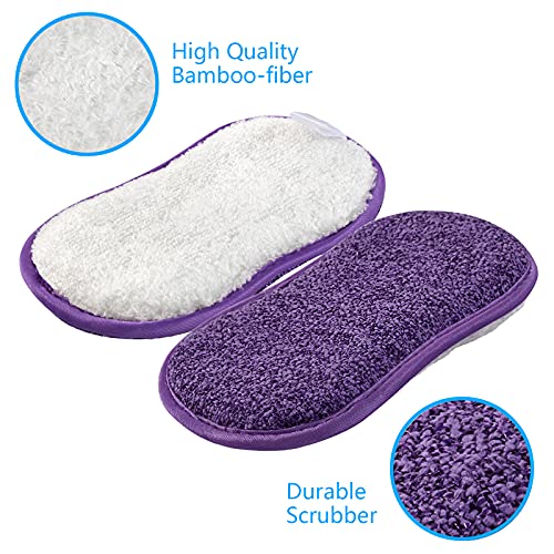 Kitchen Dish Sponge Scrubber Non Scratch, Dishcloth No Odor Reusable Washable Multipurpose Scrub Pads Sponges Heavy Duty for Dawn Dish Soap Cleaning of Sink Pans - Thumbnail 2
