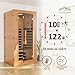 Polar Aurora 1- Person Infrared Sauna, Wood Remotely Controllable Indoor Sauna with WiFi & BT Control and Auto Off, Safe Flame-Retardant Material with Glass Door for Home & Gym