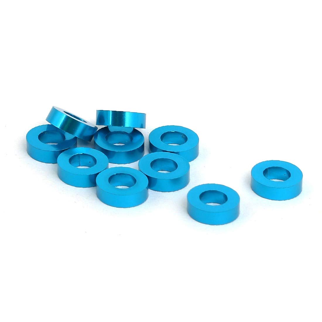 New Lon0167 10pcs 2mm Featured Thickness M3 Aluminum reliable efficacy Alloy Flat fende-r Screw Washer Sky Blue(id:a4b 55 ea 7ce)