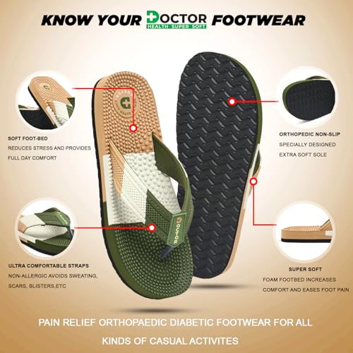 Image of DOCTOR HEALTH SUPER SOFT Men's & Boys Anti-Skid Flip Flops with Acupressure Massage Footbed | Lightweight | Soft | Doctor-Recommended Slipper for Pain Relief | All Day Wear Acupressure Doctor Slipper