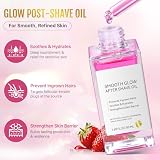 KITNOBLIS After Shave Oil Women for Smooth Skin, Strawberry Shaving Oil with Peptides & Hyaluronic Acid - Razor Bump Prevention & Anti-Aging Treatment for Ingrown Hair, Hydration & Soothing (50 ML)