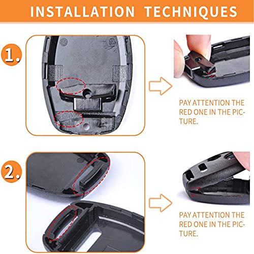 Cutting NOT Required Key Fob Shell Replacement for Honda Civic LX Accord Crosstour Coupe CR-V CR-Z Pilot Fit Insight Ridgeline Odyssey Keyless Entry Remote Key Fob Case Cover (3 Button Black) by ADUDS - Image 3