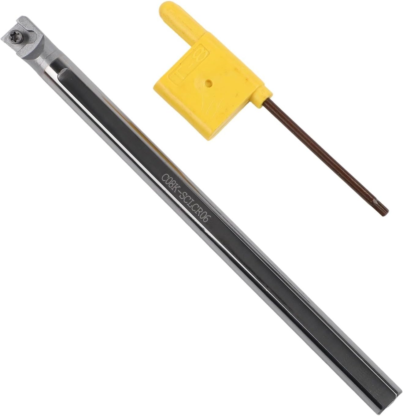 Solid Carbide Lathe Boring Bar C08K-SCLCR06 For CCMT0602 Inserts,Shank Internal Turning Tool Holder For Wrench For Metalworking, 125Mm Length 8Mm,Easy Install And Convenient For Using