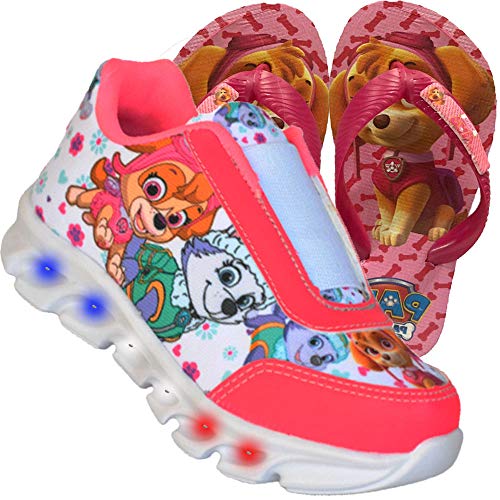 Tenis Feminino Infantil Elastico Led Patrulha Canina + Chinelo (30)