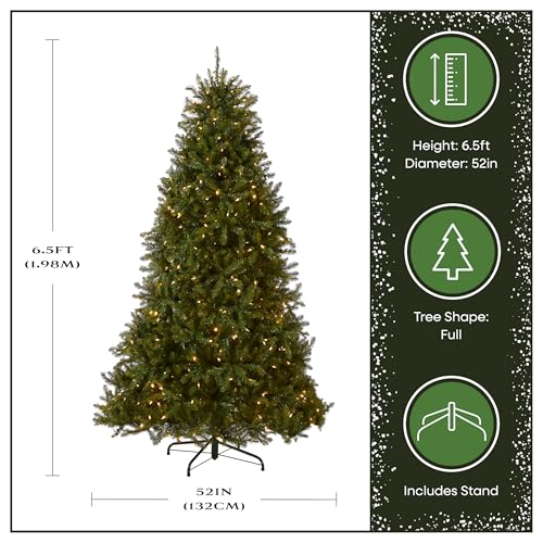 National Tree Company 6.5 ft Pre-Lit Dunhill Fir Artificial Christmas Tree, 600 LED Lights, 1,838 Tips, PowerConnect, Foot Pedal, 10 Light Functions, Includes Stand, Green by National Tree Company - Image 4