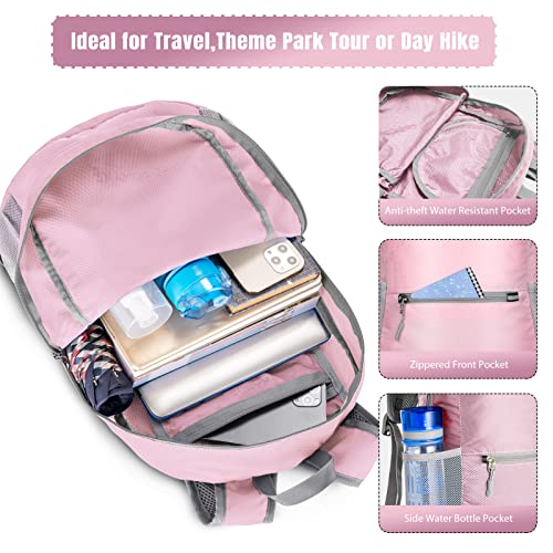 Image of ZOMAKE Ultra Lightweight Hiking Backpack 20L, Packable Small Backpacks Water Resistant Daypack for Women Men(Light Pink)