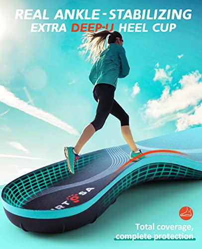 Plantar Fasciitis High Arch Support Insoles, Orthotic Inserts For Pain Relief, Flat Feet, Over Pronation - Work Boot Shoe Insole For Standing All Day - Heavy Duty Support For (220+Lbs) Men Women, S #TOP3