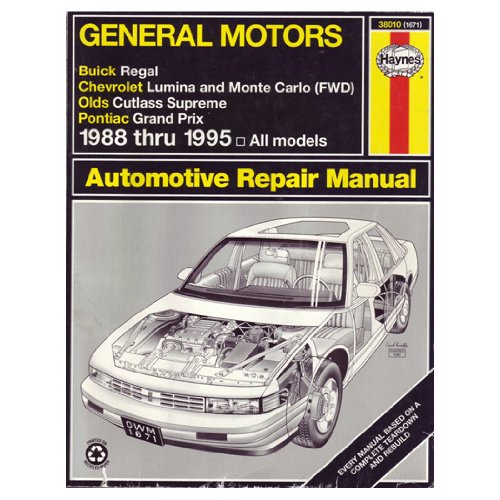 General Motors Buick Regal, Chevrolet Lumina and Monte Carlo (Fwd), Olds Cutless Supreme, Pontiac Gr
