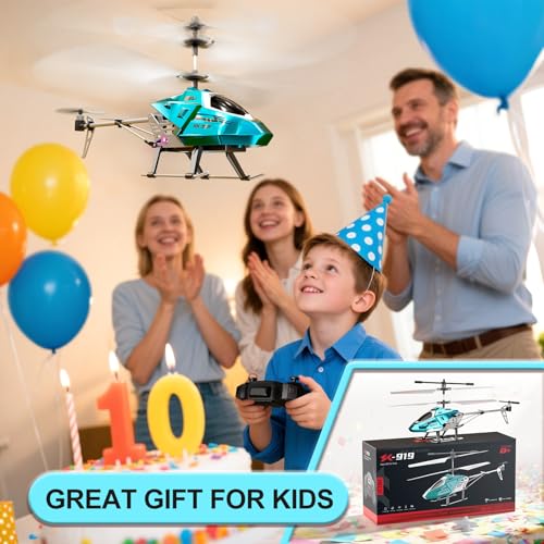 XIKOTEC RC Helikopter Ferngesteuert, Ferngesteuerter Helikopter 2 Akkus, LED-Leuchten, E-Tast-Start/Landung, RC Hubschrauber Ferngesteuerter Hubschrauber Spielzeug Kinder Geschenke für Jungs ab 8 Blau