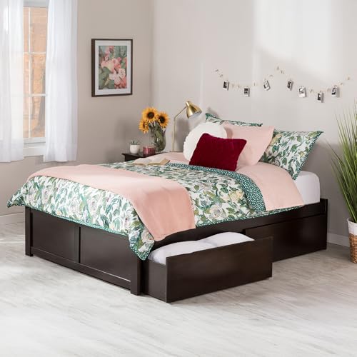 AFI Concord Full Size Platform Bed with Footboard & Storage