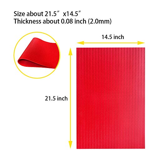 Image of Unikstep, Rubber Sheet, 21.5 inchx14.5 inch, Thick 0.08 inch, for Shoe Sole Heel Repair, Furniture Pad, Vibration Reduce, DIY Gasket Seal Pad, Floor Anti Slip Cushion (Red Color S Pattern)
