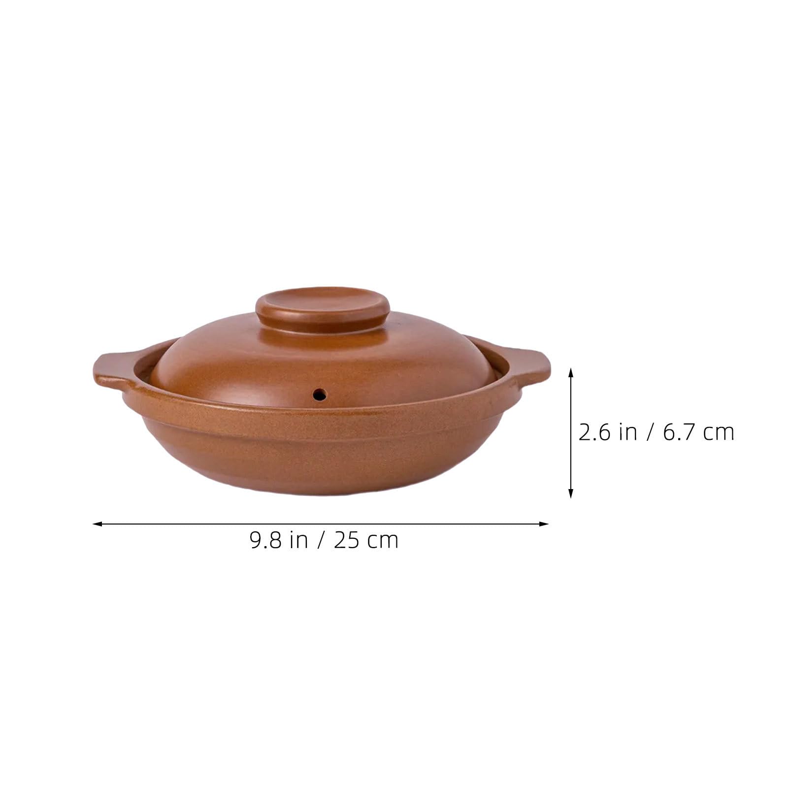 Olla de Barro para Bibimbap de 1 L, Arcilla Marrón | Diseño Clásico Retro, para 1-2 Personas, Uso en Cocina Doméstica y Celebraciones