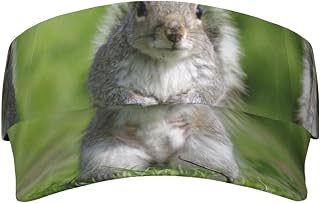 XIXIAN Squirrel Printed Adult Sunscreen Visor Cap Lightweight and Breathable Adult Sun Visor Empty top hat Versatile Outdoor hat Black