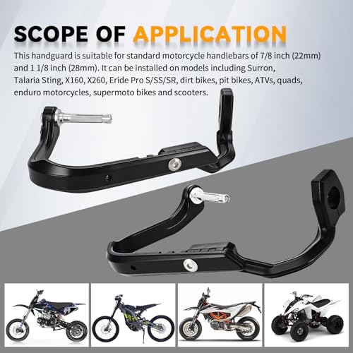 JFG RACING Handprotektoren Motorrad, Handschutz Motorrad Universal,Motorrad Handprotektoren Lenkerschutz für 22mm 28mm Lenker Dirt Bike Pitbike ATV Enduro Supermoto Surron Bike Beta RR 50