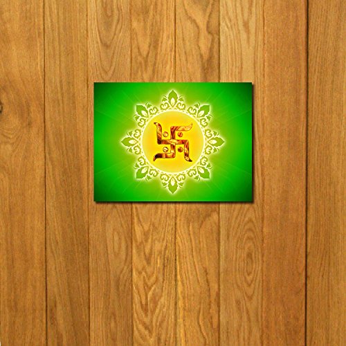 Image of 999STORE doorhanging swastik brown art printed framed door sticker (4 x 4 inches)