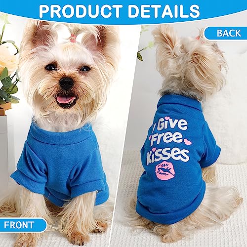 4 Pieces Dog Shirt, Summer Dog Clothes For Small Dogs Boy, Funny Printed Cool Dog Clothes For Male Dog Cute Pet Puppy Tshirts Clothing Outfits,Cat Apparel,For Teacup,Chihuahua,Yorkie,Small,Blue #TOP4
