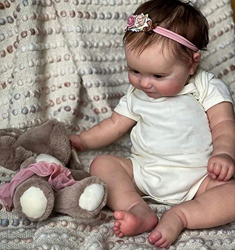 Icradle 20Inch50Cm Reborn Baby Dolls Silicone Vinyl Full Body Realistic Newborn Toddler Doll With Brown Hair Anatomically Correct Washable Toy Gifts For Age3+ #TOP2