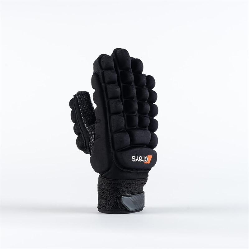 Guantes de hockey sobre césped para exteriores, grandes, izquierdos, negros | Profesional internacional