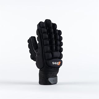 Guantes de hockey sobre césped para exteriores, grandes, izquierdos, negros | Profesional internacional