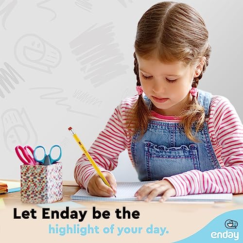 Enday Presharpened #2 Pencils 24 Count, Wood-Cased Yellow Sharpened Pencils with Latex-Free Eraser, for School, Office and Classroom Supplies