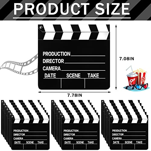 Jecery Movie Film Clap Board Halloween Party Props 7 X 8 Inch Cardboard Clapboard Directors Clapper Writable Cut Action Scene Night Centerpiece For Movies Films Photo (40 Pcs) #TOP1