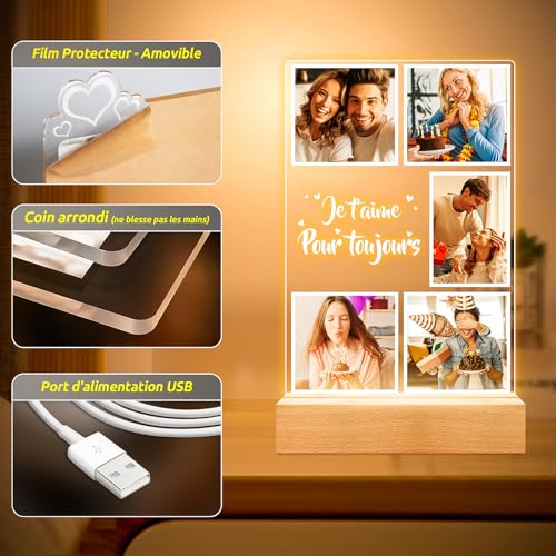 Cadre Photo Personnalisé, Cadeau Personnalisé pour Femme Homme Couple – vue 5