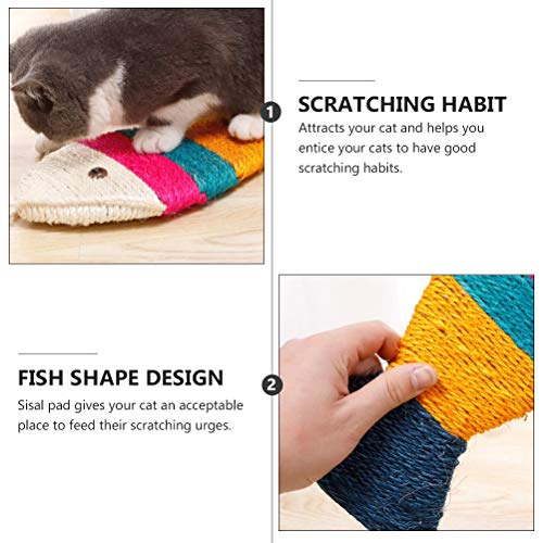 Cor listrado de sisal peixe chato pet dieta gato scratcher